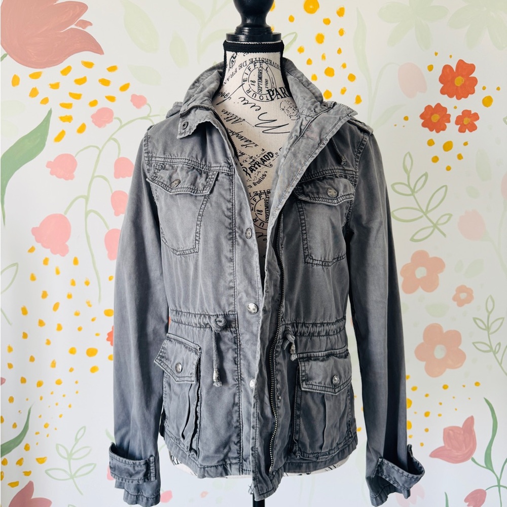Talula Aritzia Utility Jacket – XS – Soft Washed Grey – 100% Cotton